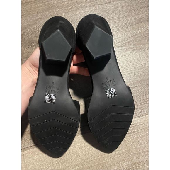 Eileen Fisher Just Suede Ankle-Strap Pump, Black Shoes, Size 9, MSRP $195 - Picture 9 of 10